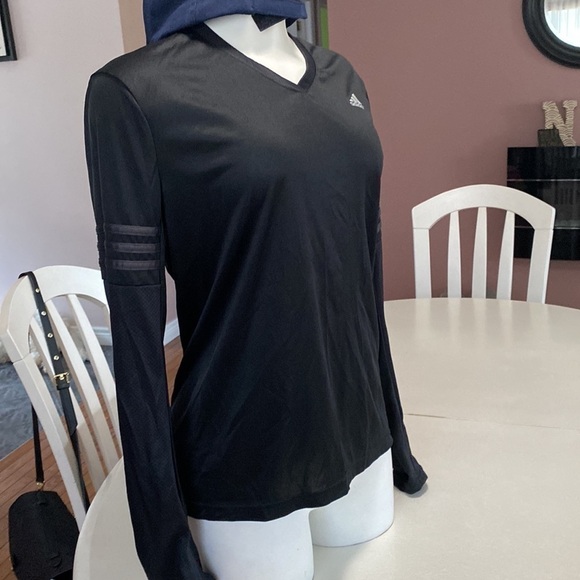 Adidas Running Climate long sleeve top with logo in black Sz L - Picture 6 of 16
